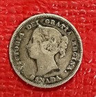 1886 Canada 5 Cent Queen Victoria Silver World Coin  Enn Coins