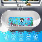 Baby Bath Tub Mat  Extra Large Non Slip Kids Cartoon Bathtub Shower Mats With Su