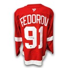 Sergei Fedorov Autographed Detroit Red Wings Fanatics Premium Jersey