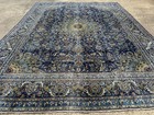 9x12 Blue Antique Rug Hand-knotted Oriental Handmade Fine Vintage Old Worn 10x13