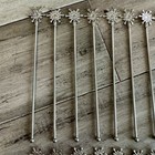 Set Of Silver Metal Snowflake Star Drink Cocktail Swizzle Stir Sticks Food Picks