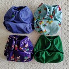 Set Of 4 Newborn Diaper Covers  By West Coast Dipes  Double-gusset  Fit 6-12 Lbs