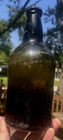 Nice Early Blackglass Rum Bottle Pontil Crude Applied Lip 1790 s Era Dug L  k
