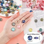 1box Printed Glass Half Round dome Cabochons Mixed Color 16x5mm About 200pcs box