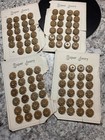 Vtg Super Ivory Vegetable Ivory Buttons 4 Cards Lot Tan Starburst Eco Friendly