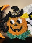 Vintage Melted Plastic Popcorn Halloween Decor Lot 4 Pumpkin Witch Skeletonghost