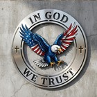 Custom Eagle Metal Wall Art Personalized Family Name Patriotic American Flag Sig