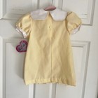 Rose Cottage Box Pleat Dress Baby Girls 18m Lace Peter Pan Collar Yellow Vintage