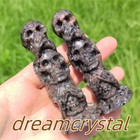 3   Natural Yooperlite Skull Hand Carved Quartz Crystal Skull Reiki Healing 1pc