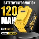 2pack 12 0ah For Dewalt Flexvolt 20v 60v Max Battery Lithium-ion Dcb609  charger