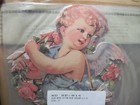 Pack Of 6 Nos Old Print Factory Victorian Blue Angel W pink Rose Garland 12 