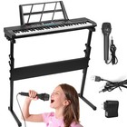 61 Key Electric Music Keyboard Piano With Keyboard Stand Microphone Beginners