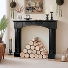 43 3  Black Fireplace Mantel  Rustic Freestanding Surround Mantel For Fireplace