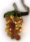 Vtg Grape Cluster Swag Lamp Lucite Acrylic Amber 12  Gold Cord Groovy Hippy Chic