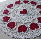 Handmade Valentine Circle Of Hearts Doily