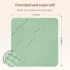 Hooded Baby Towels For Newborn - 2 Pack  100  Muslin Cotton  Baby Bath Towels   