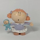 1980s Fabrizio George Good Bumpkins Girl With Doll 3in Heavy Pvc Toy Figure Vtg