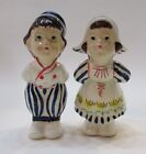 Vintage 1950 s 5  Ucagco Japan Hand Painted Kissing Dutch Boy Girl Salt Pepper