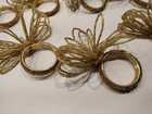 Vintage Handmade Gold Beaded Flower Napkin Rings Set Of 8 Table Settings