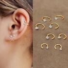 Womens 925 Sterling Silver Cz Crystal Small Hoop Earrings Trendy Stud Earrings
