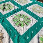 Vtg Quilt Mid Century Green Paisley Patch 86 x68  Blanket Mcm Svl