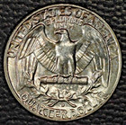 1955-d Silver Washington Quarter  Very Choice Bu  Light Toning