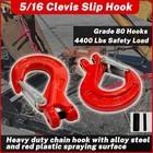 2 Pack G80 Clevis Slip Hook 3 8  Heavy Duty Chain Hooks forged Tow Trailer Sa   