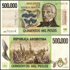 Argentina 500000 Pesos  1980-1983 Nd  P-309  Used X 10 Pcs