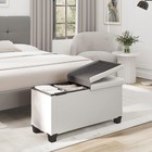 Storage Ottoman Bench With Storage Bins  30-in Storage Bench For Bedroom End Of