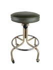 Vtg Metal Industrial Seating Adjustable Height Swivel Drafting Chair Stool Mcm