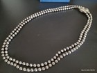 Pair Of Joan Rivers Hand Knotted Gray Faux Pearl Necklace-magnetic Clasp-28  30 