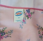 Nos Vtg Pink Floral Pleated Silin Mfg Co  Usa Apron Front Pockets Tie Back 
