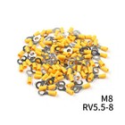 100pcs Yellow Vinyl Ring Terminal Connector 12-10ga Gauge 5 16  Crimp Wire Power