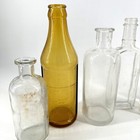 Antique Lot Of 8 Glass Medicine   Apothecary Bottles Multi Colors   Sizes