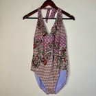 Prana Lahari Pink And Purple Halter Swimsuit Size Xl