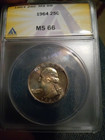 Ms 66 90  Silver Washington Quarter Anacs Beautiful Gem Free Shipping