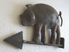 Iron Pig Weather Vane   Embossed Weathervane  