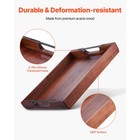 Uimoso Acacia Wood Serving Tray 17x12 2 Inch With Handles For Food Or Laptop Use