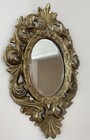 Antique French Louis Xv Style Bronze Beveled Glass Mirror Wall Hanging 19th Cent