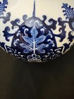 Vintage Chinese Porcelain Cobalt Blue   White Floral Vase Bulbous W  Flared Rim