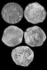 Spanish 8 Reales Coin Lot  Pirate Shipwreck Coins  Set Of 5
