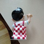 Big Boy Character Piggy Bank Red White Checkered Overalls Hamburger  7-3 4    Tall