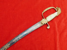 Stunning Antique American Eagle Head Sword Blue   Gold Blade Us 1820 s Dagger