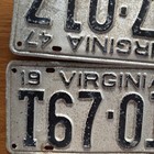 Rare 1947 Virginia T67 017  License Plates Matching Pair Vtg