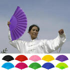 Solid Color Hand Fan Plastic Dance Fan Yoga Kung Fu Handheld Folding Fan