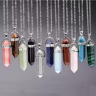 Natural Pendant Hexagonal Pointed Stone Reiki Chakra Healing Pendant Necklaces