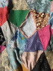 Vintage Patchwork Crazy Quilt  Bedspread  89 X 94    Needs Repair