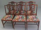 Set Of 6 Antique Mahogany Duncan Phyfe Dining Chairs With Recent Rose Tapestry
