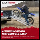 Black Widow Aluminum Bi Fold Motorcycle Ramp With Steps  Folding Ramp  Silver
