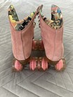 Moxi Lolly Strawberry Pink Suede Roller Skates Size 4   6 Usa Retro Style